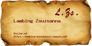 Lambing Zsuzsanna névjegykártya